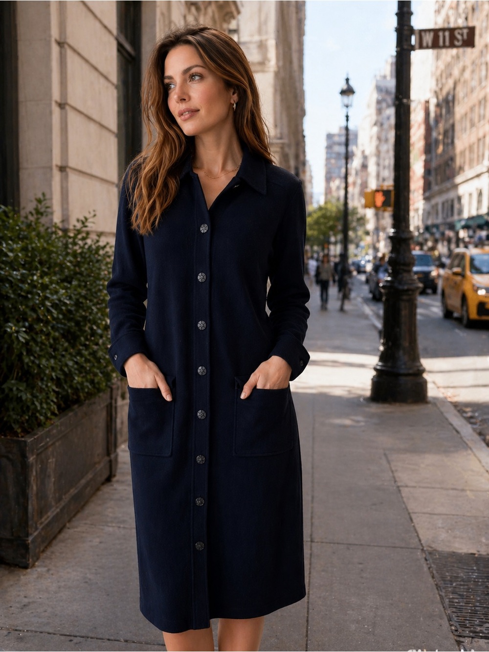 St. John Navy Collared Knit Jacket